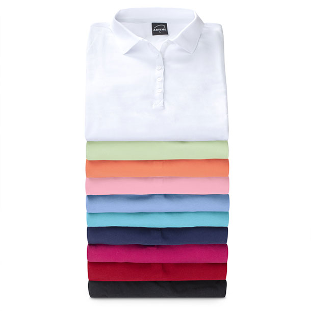 Artime Damen Polo-Piqué-Shirt, leicht tailliert , schwarz