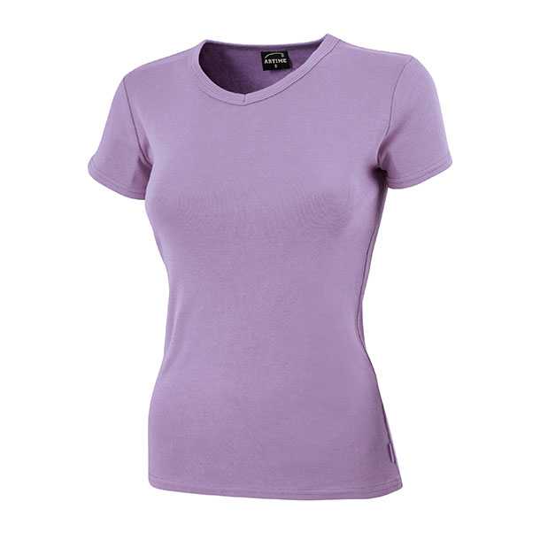 Artime Damen V-Neck T-Shirt, klassisches Design , violett