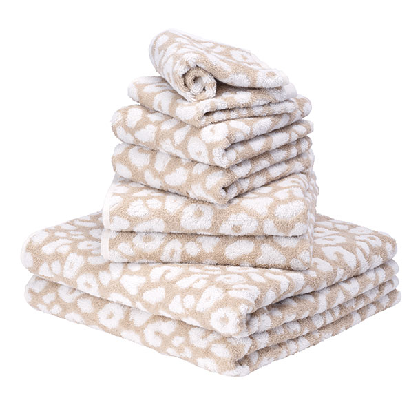 Linge éponge au design animal chic , blanc